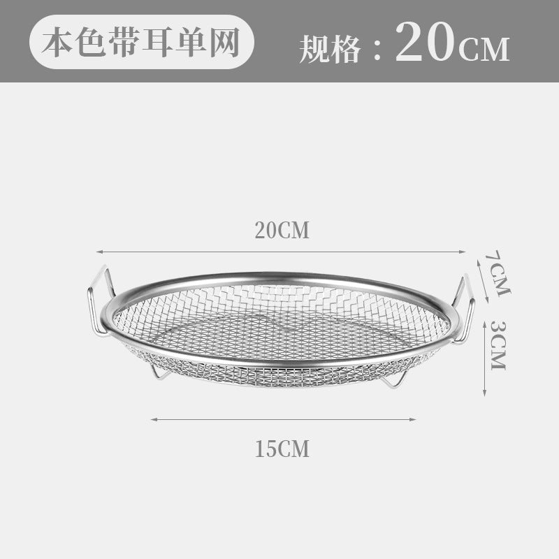 Stainless steel oil filter pan - kitchen oil draining tray for frying, baking, and grilling - includes filter mesh