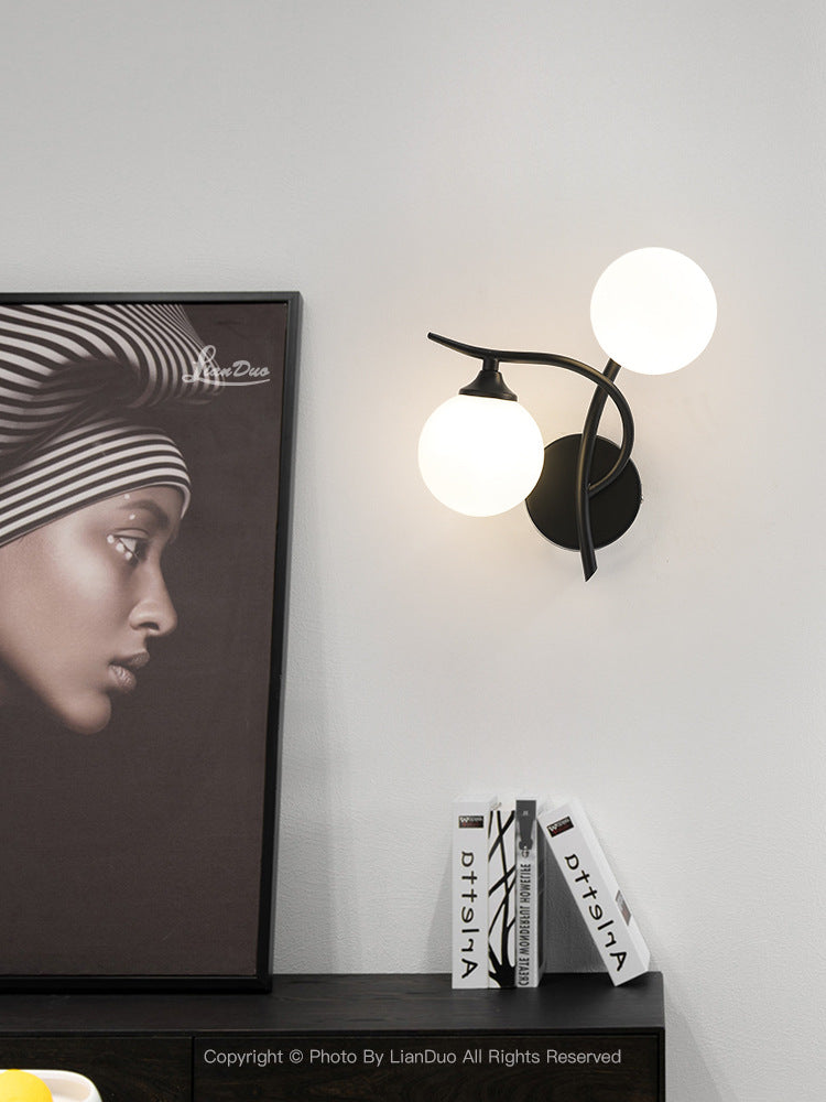 Wall lamp bedroom bedside lamp 2024 new living room background wall lamp American simple modern staircase aisle balcony lamp