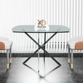 Customizable square tempered glass table for home use - modern minimalist design, ideal for small spaces, meetings, and creative dining