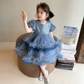 Girls' birthday dress -  summer collection - short sleeve dress - stylish and trendy princess dress - cake dress