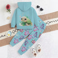 Kids' hoodie set, cross-border hot seller, trendy printed girls' fashion hooded sweatshirt and sweatpants set