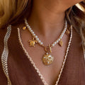 European and american cross-border jewelry: summer vacation style faux pearl necklace, fashionable niche design, seashell turtle clavicle chain