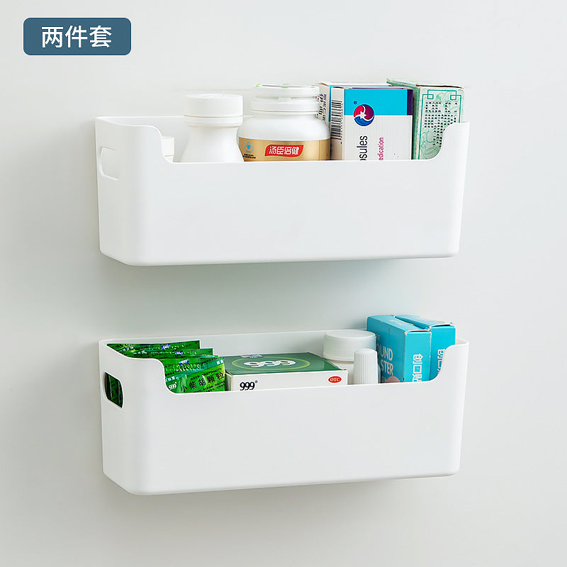 Desktop entrance mask drug storage box plastic transparent multi-functional medicine box portable classification wall-mounted storage box