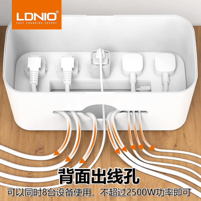 Lidenuo  multi-functional desktop socket storage box, British standard, US standard, Australian standard, with cable tractor board storage box
