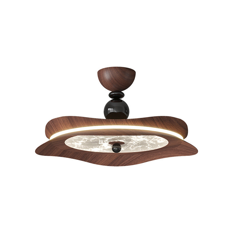 Medieval style bedroom ceiling light simple modern full spectrum eye protection retro walnut color room Zhongshan lighting