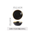 Retro special-shaped ceramic western food steak plate electroplated gold accessible luxury style western food salad bowl mug high-looking plate