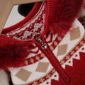 Kidssweater fair island sweater christmas wear sweateroutwear women's fall and winterloose lazy cardigan hooded suit