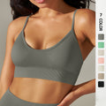 fashion seamless knittingpure color beauty back suspender sports intimates no steel ring running fitness yoga clothes tops