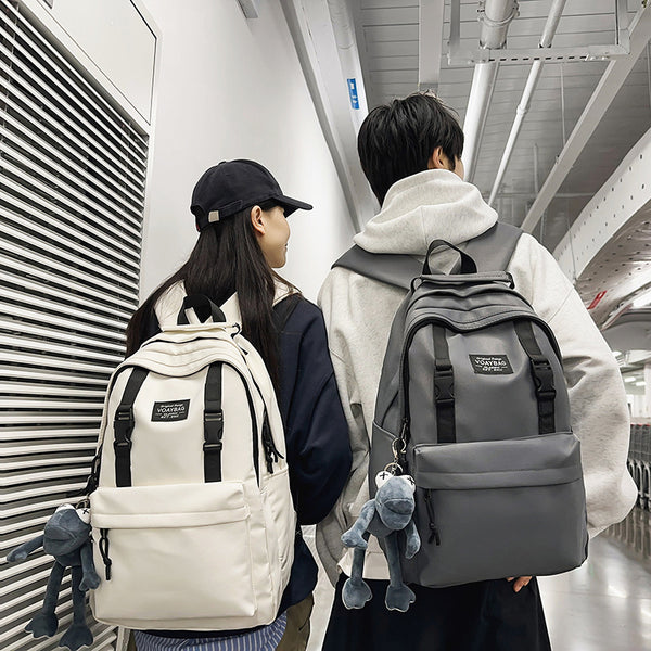 Large capacity backpack couple schoolbag new junior high school high school college student schoolbag leisure travel bag lightweight backpack