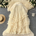 Ethereal midi skirt -  early spring new arrival: soft & elegant, slimming, heart-shaped mesh, asymmetrical flared skirt