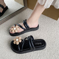 Popular flower slippers for women thick solenon-slipnew arrivalfashionsummer fairy style sandals flats beach shoes