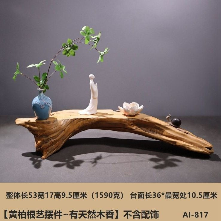 Weathered dead wood ornaments 2 thuja root carving bonsai bottom base tea ceremony tea room tea table dry tea table
