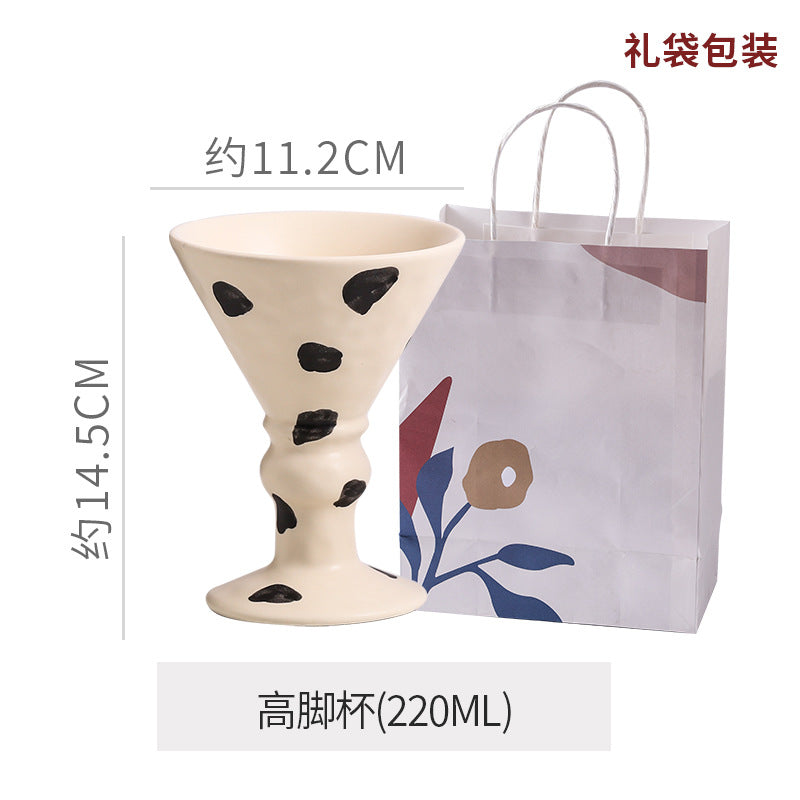 Stylish high-looking ins mug household water cup goblet ceramic milk coffee cup couple breakfast gift