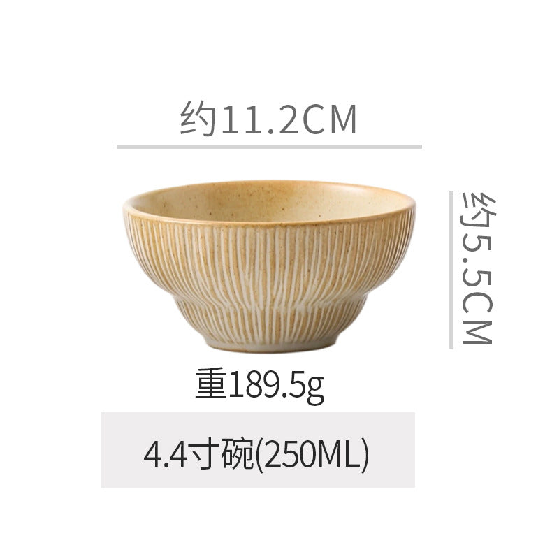 Retro kiln line pattern high-looking tableware restaurant hotel stylish display dessert plate steak plate for home dish plate