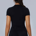 European and american style crew neck quick-dry yoga top t-shirt - slim fit, stretchy activewear for women - custom oem short sleeve fitness apparel