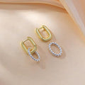 Cold style stylish small fresh 18kcasualretro copper zircon earrings new arrivaltrendy earrings hong kong style women's earrings