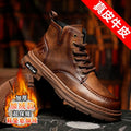Genuine leather cowhide men's shoes boots men's new arrivalmenclassybest selling short american retroboots men's autum
