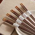 [10 pairs] black walnut wood chopsticks, high-end wooden chopsticks for home use, solid wood spliced chopsticks for gifting, one chopstick per person
