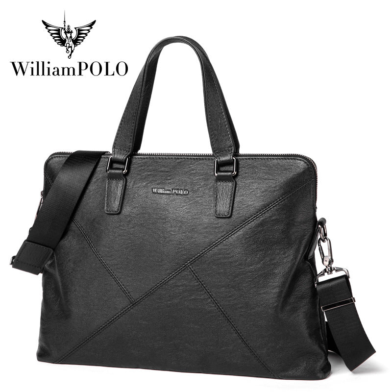 Emperor Paul Men's Briefcase Business Leather Men's Bag Large Capacity Shoulder Crossbody Bag Office Handbag Wholesale