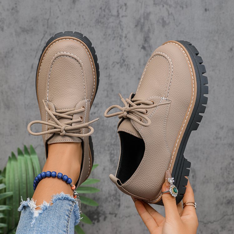 Exportplus size women's shoes  spring & fall british style small leather shoes women's thick soleeasiest for match patent leather flats loafers