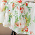 new product girl fashion style sling fresh floral chiffon fashion socialite + shortssuit