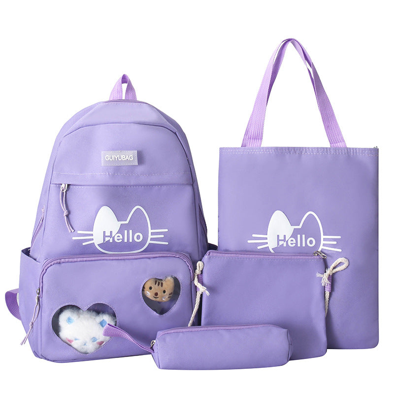 Primary school schoolbag wholesale Korean version fashion cartoon primary and secondary school backpack portable large capacity junior high school backpack