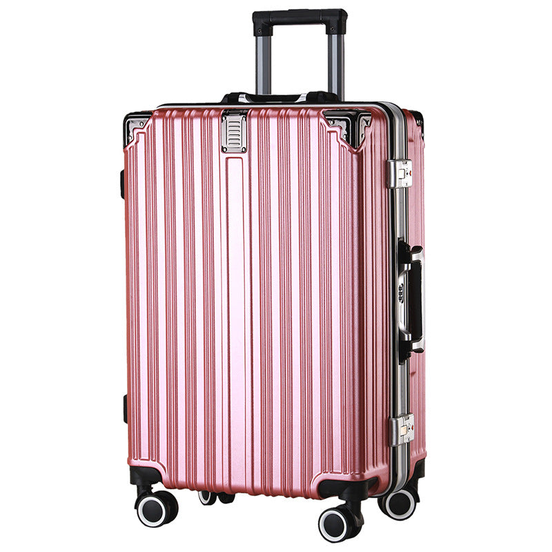 Rod aluminum frame trolley case charging kangaroo suitcase female password universal wheel 24 scratch-proof fashion business travel case