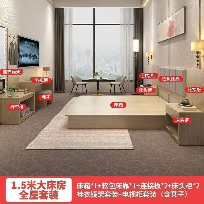 Hotel furniture: standard room beds - complete set for b&bs, apartments, guest rooms, and budget hotels - double beds