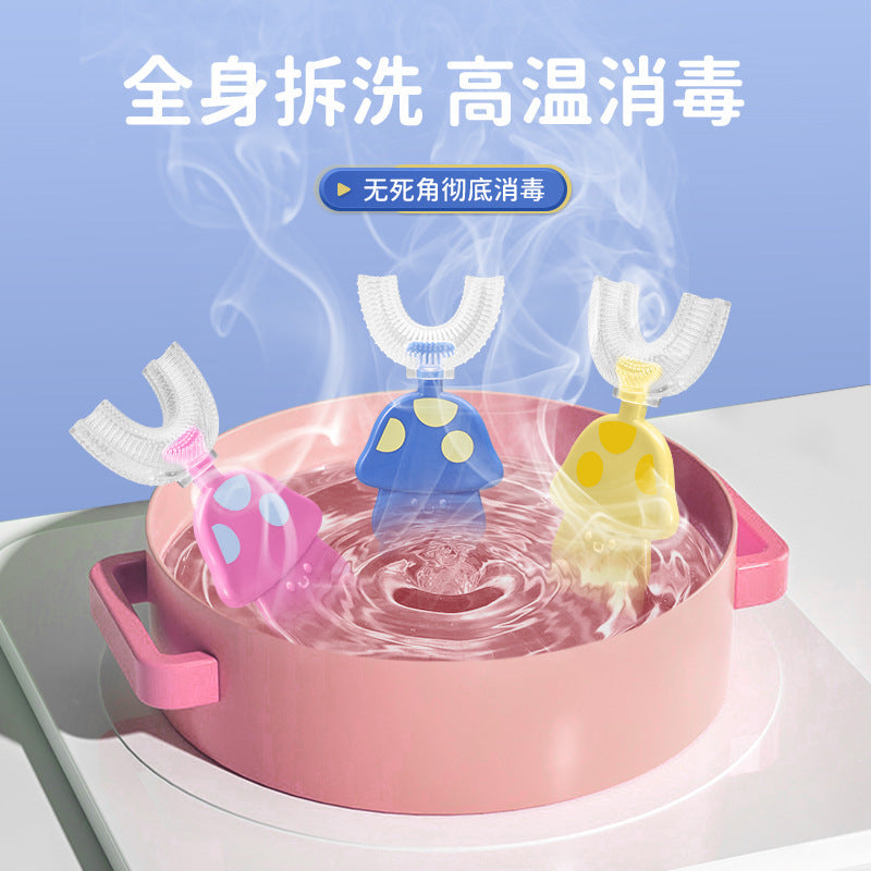 Children's u-shaped toothbrush Silicone toothbrush Baby mouth-containing manual oral cleaning toothbrush Children's toothbrush wholesale