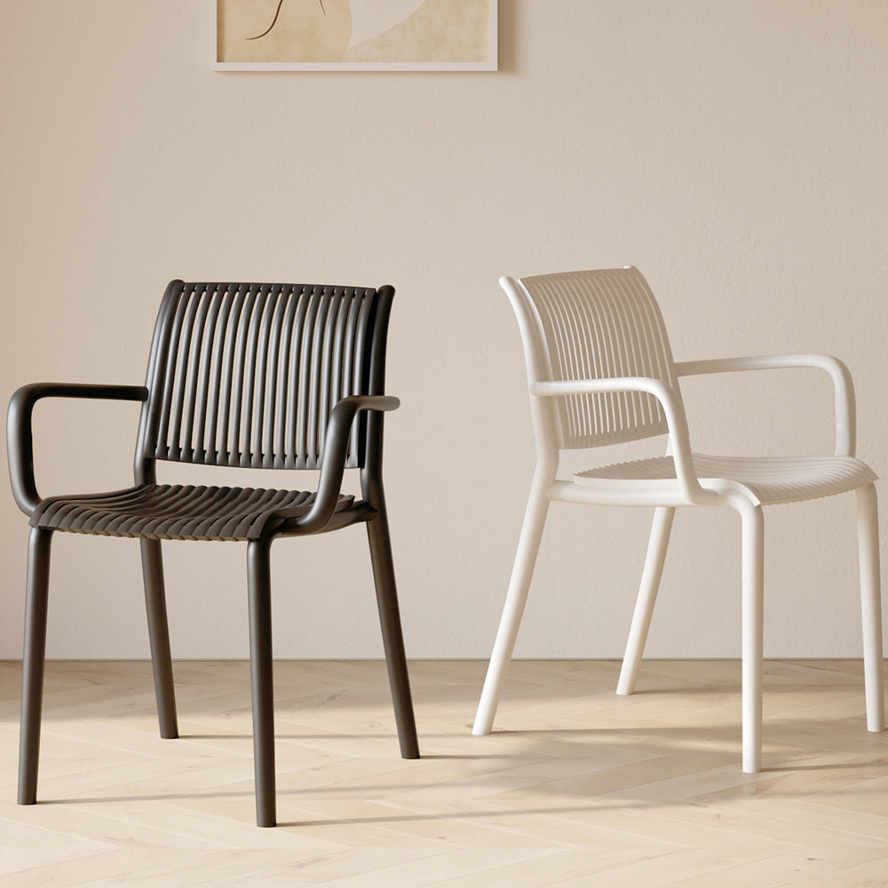 New arrival: thickened modern minimalist nordic dining chair - plastic chair, balcony outdoor vertical stripe leisure chair, stackable waiting chair