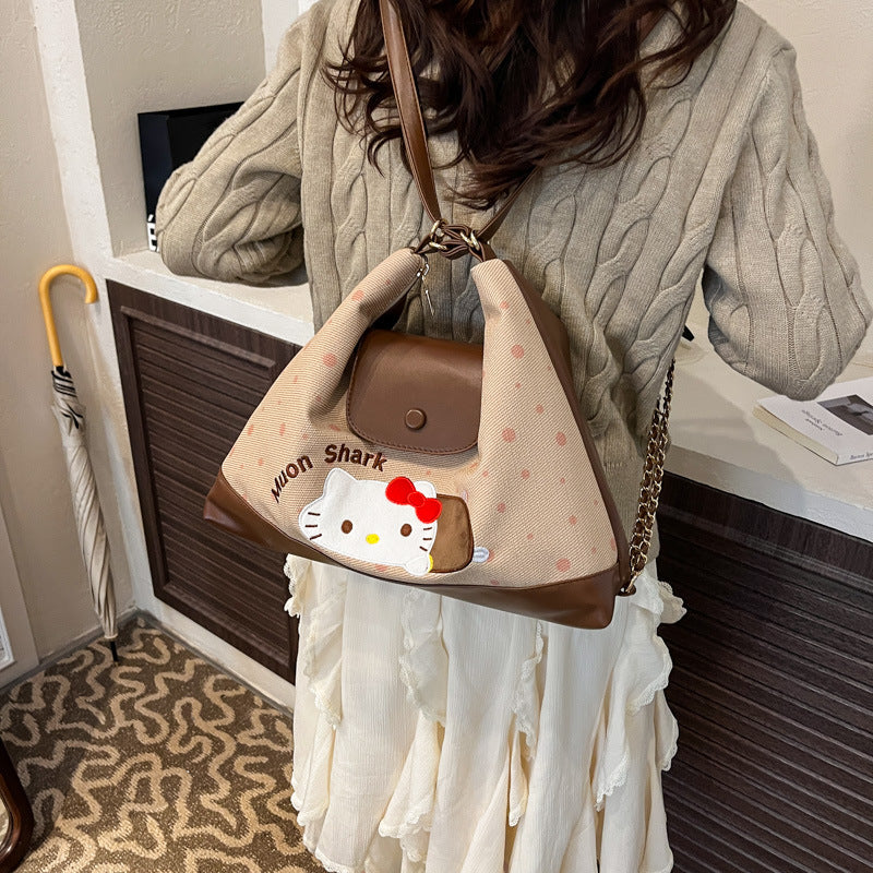 2025 new women's bag: autumn/winter retro versatile crossbody bag, fresh & sweet polka dot single/double shoulder bag, commuter bag