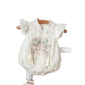 Summer romper - lightweight chinese style bodysuit - baby clothes - newborn thin fly sleeve princess onesie for baby girls