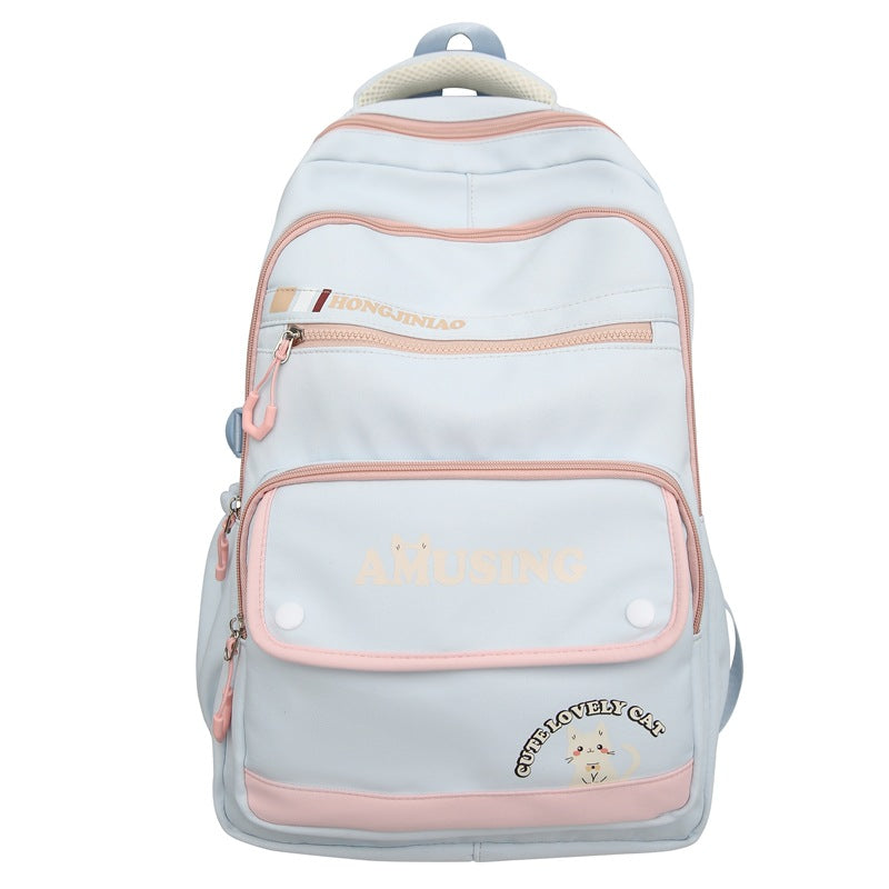 New simple backpack trend retro college style junior high school student schoolbag large capacity travel computer backpack