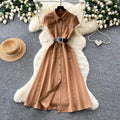 Hanxi work clothing style sleeveless shirtdress women's summer waist slimming look a-line skirt light mature eleganceworkwear style