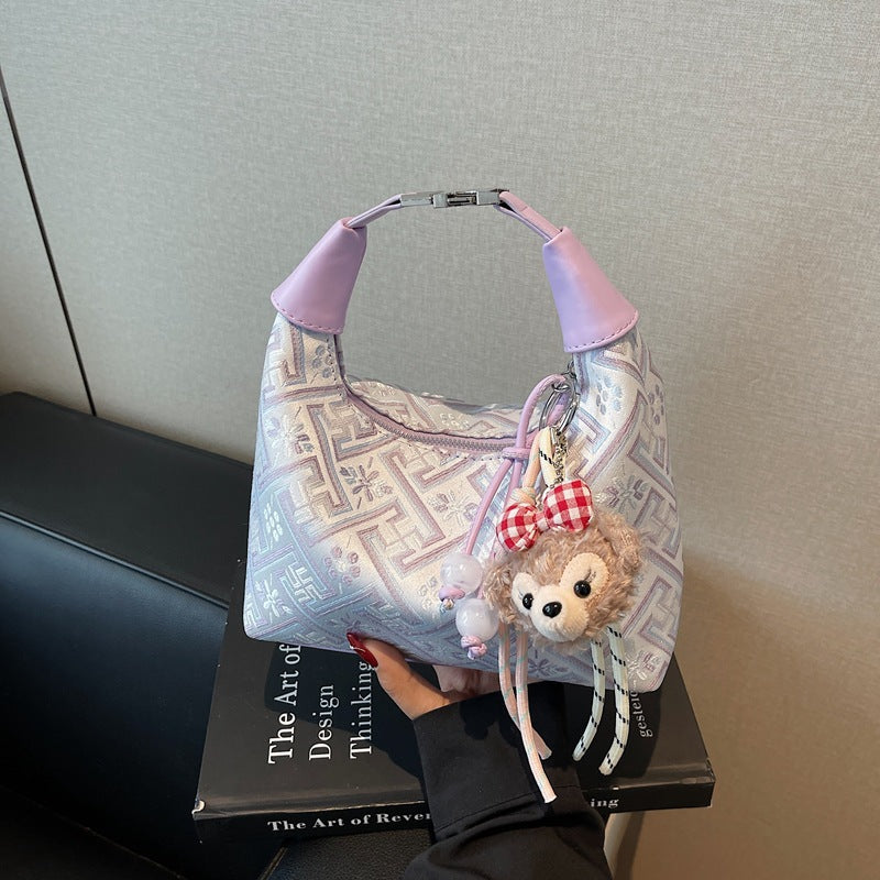 Foreign trade new Chinese portable small bag women's 2025 new Guofeng one-shoulder dumpling bag high-end versatile messenger bag