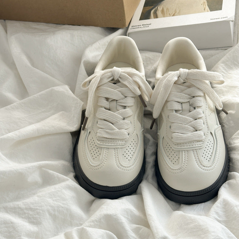 Women's flat summer breathable white sneakers - 2026 new arrival, bestselling, versatile, original design, niche korean style casual skate shoes