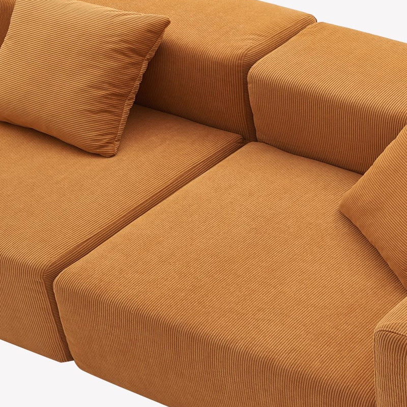 fully compressed sofa compression sofa corduroy fabric sofa for home living room straight row sofa