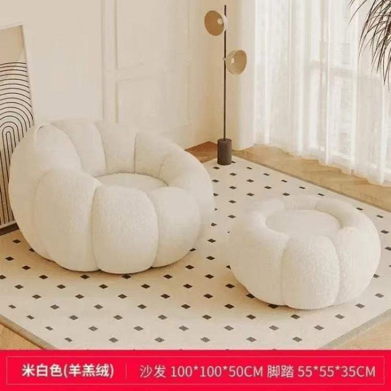 Cream lazy pumpkin tatami Internet celebrity living room small apartment rotating single sofa balcony bedroom leisure chair