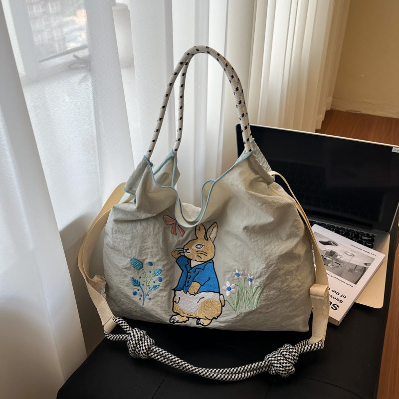 Foreign trade niche design cartoon tote bag women's 2025 new large-capacity casual fashion shoulder bag messenger bag
