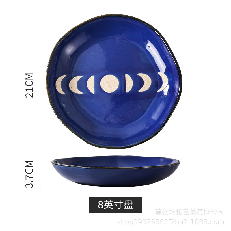 Influencer-style retro creative stoneware dinner plate - ceramic dinner plate, salad plate, steak plate for home use - wholesale