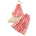 Fairy vacation outfit set:  summer french chic halter top with high-waisted printed midi skirt