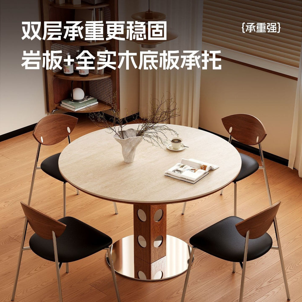 Medieval fengberg round table retro metal legs small apartment dining table scandinavian bauhaus solid wood for home slate dining table