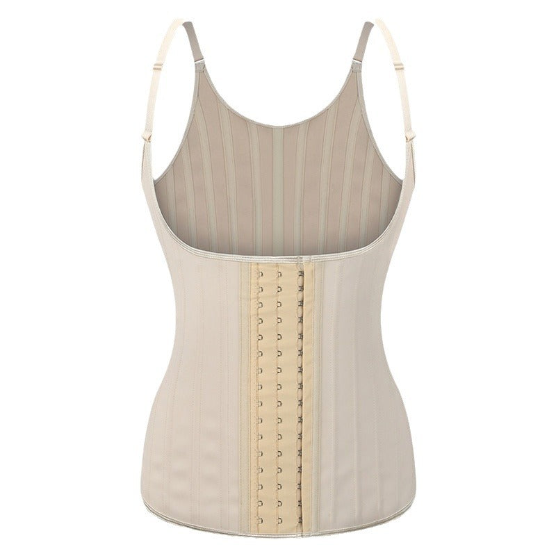 European and american style sports tummy control latex tank top yoga shaping corrective band slimming bodysuit spaghetti strap seamless shapewear