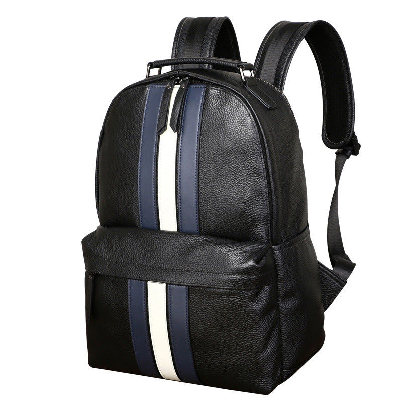 Business Casual Backpack Fashion Trend Large Capacity Men's Bag Light Commuter First Layer Cowhide Men's Backpack