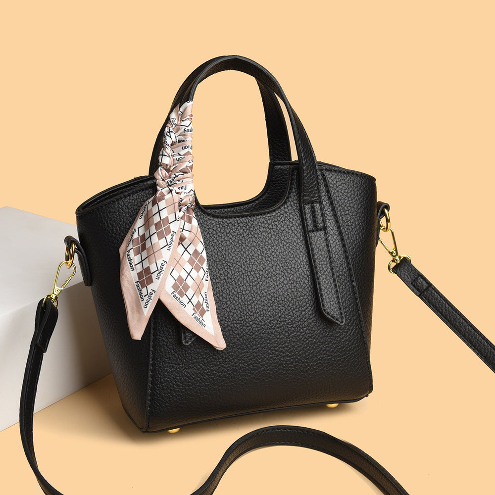 2026 spring new women's silk scarf bag - versatile fashion shoulder & crossbody bag - minimalist solid color work & commute tote bag