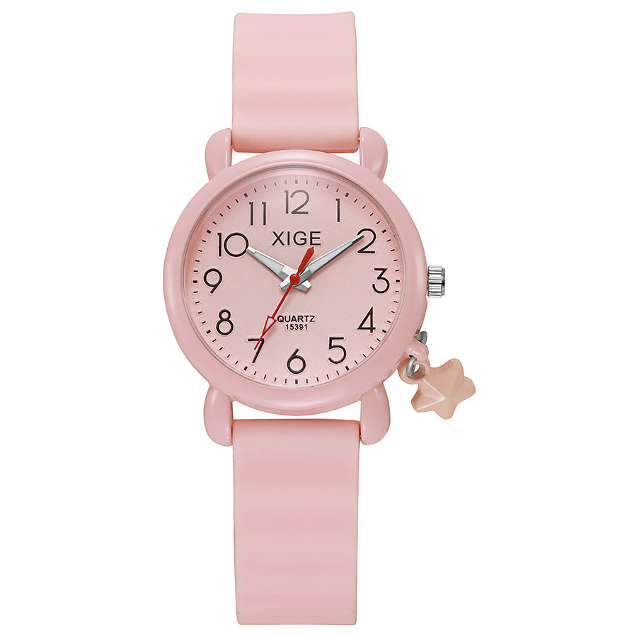 New arrival exam-specific kids quartz watch women's high-looking waterproof student niche style forest style retro women's watch