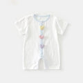 Summer lightweight baby romper - newborn bodysuit for boys and girls - short sleeve onesie for crawling and everyday wear