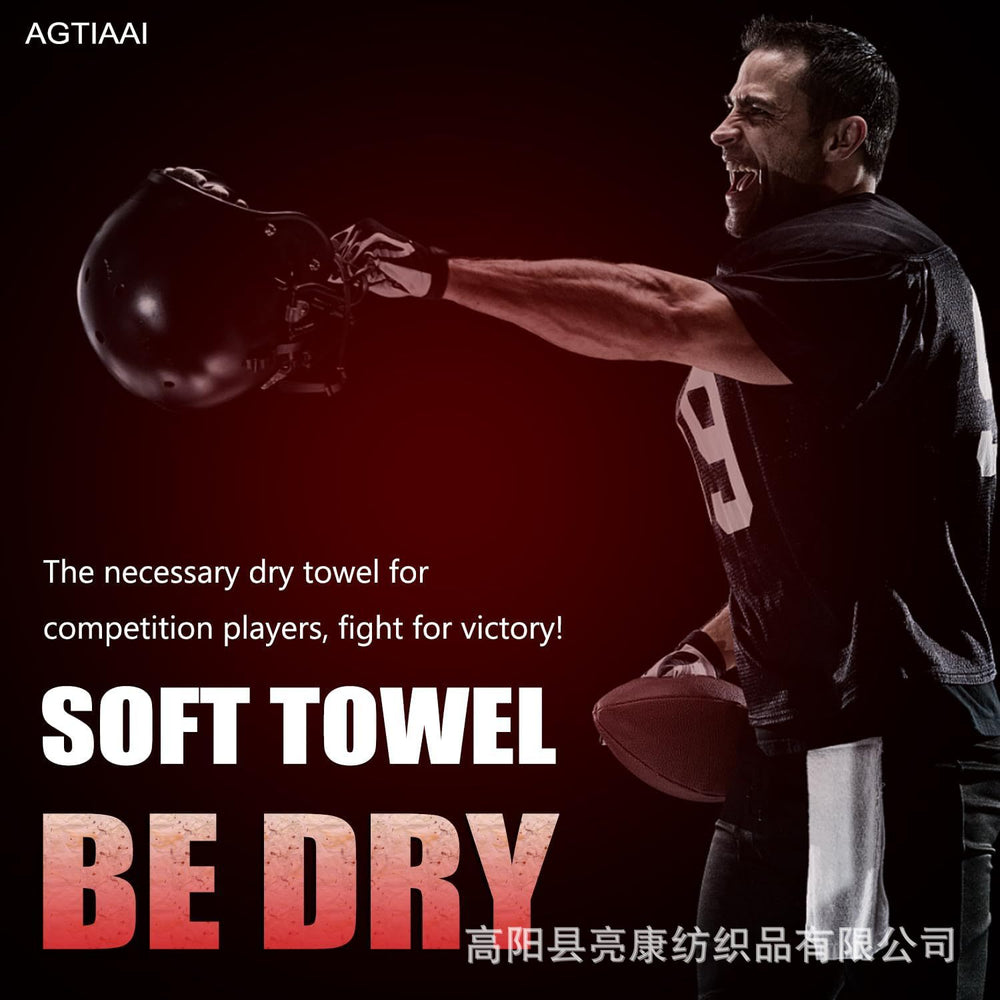 Pure cotton rugby towel velcro portable sports towel soft absorbent lint-free can embroider logo advertising