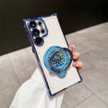 Suitable for samsung s26u/s25 decompression mobile phone case electroplated four corners anti-fall a37 fidget spinner magnetic holder case