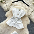 Light luxury elegance style whitetube top skirt two-piece set women's summerwork clothing style silmslimming lookelegantsuit